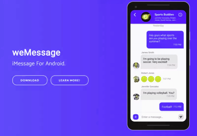 Dowload and Install iMessage for Android